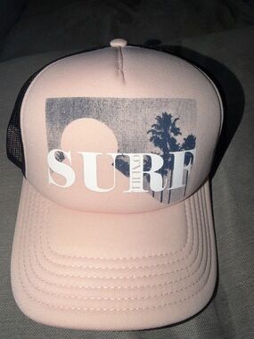 O'Neill Pink and Black Mesh 'Surf' Trucker Hat